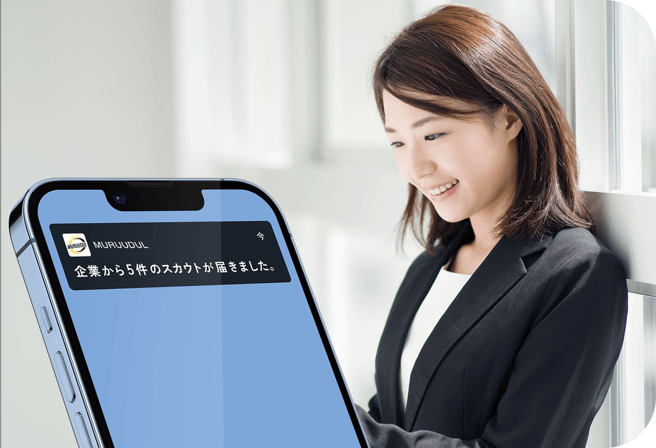 スマートフォンを見る女性